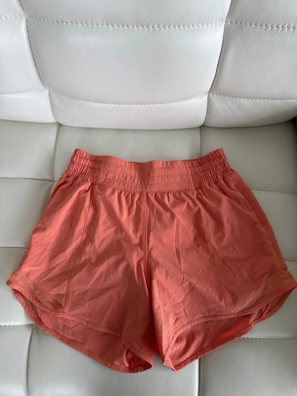 lululemon hotty hot Coral Elastic-Waist Athletic Shorts